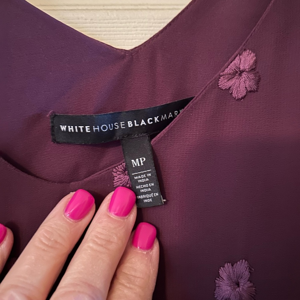 Floral Embroidered Purple Top - Picture 2 of 2